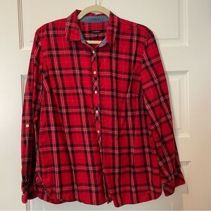 EUC Talbots plaid flannel blouse